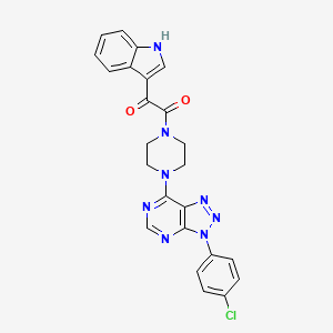 1-(4-(3-(4-chlorophenyl)-3H-[1,2,3]triazolo[4,5-d]pyrimidin-7-yl)piperazin-1-yl)-2-(1H-indol-3-yl)ethane-1,2-dione