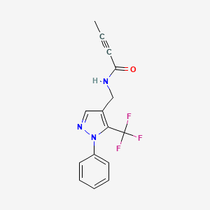 N-[[1-Phenyl-5-(trifluoromethyl)pyrazol-4-yl]methyl]but-2-ynamide