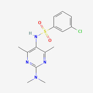 3-chloro-N-(2-(dimethylamino)-4,6-dimethylpyrimidin-5-yl)benzenesulfonamide