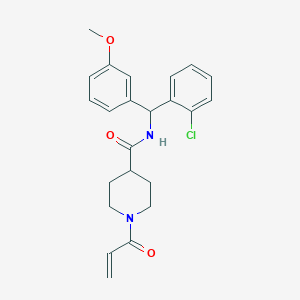 N-[(2-Chlorophenyl)-(3-methoxyphenyl)methyl]-1-prop-2-enoylpiperidine-4-carboxamide