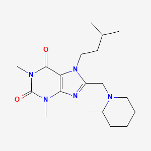 1,3-dimethyl-7-(3-methylbutyl)-8-[(2-methylpiperidin-1-yl)methyl]-3,7-dihydro-1H-purine-2,6-dione
