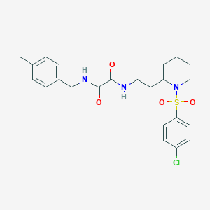 molecular formula C23H28ClN3O4S B2599789 N1-(2-(1-((4-chlorophenyl)sulfonyl)piperidin-2-yl)ethyl)-N2-(4-methylbenzyl)oxalamide CAS No. 898406-47-8