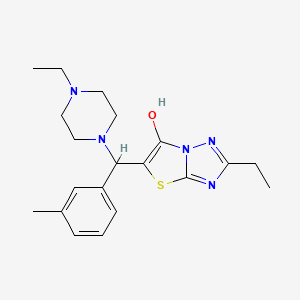 molecular formula C20H27N5OS B2599792 2-Ethyl-5-((4-ethylpiperazin-1-yl)(m-tolyl)methyl)thiazolo[3,2-b][1,2,4]triazol-6-ol CAS No. 898366-31-9