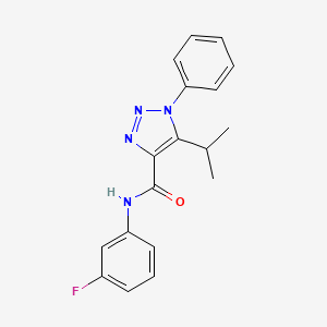 molecular formula C18H17FN4O B2599800 N-(3-fluorophenyl)-1-phenyl-5-(propan-2-yl)-1H-1,2,3-triazole-4-carboxamide CAS No. 954347-14-9