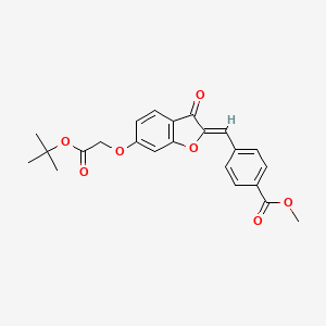 molecular formula C23H22O7 B2599801 (Z)-methyl 4-((6-(2-(tert-butoxy)-2-oxoethoxy)-3-oxobenzofuran-2(3H)-ylidene)methyl)benzoate CAS No. 623117-74-8
