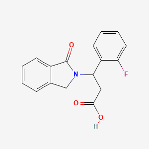 molecular formula C17H14FNO3 B2599805 3-(2-fluorophenyl)-3-(1-oxo-1,3-dihydro-2H-isoindol-2-yl)propanoic acid CAS No. 383148-31-0