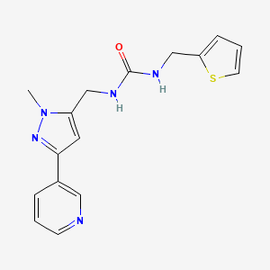 molecular formula C16H17N5OS B2599808 1-((1-methyl-3-(pyridin-3-yl)-1H-pyrazol-5-yl)methyl)-3-(thiophen-2-ylmethyl)urea CAS No. 2034551-70-5