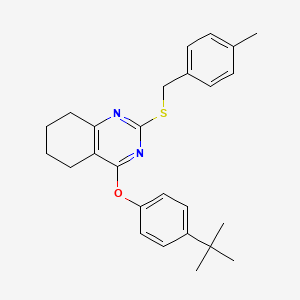 4-(Tert-butyl)phenyl 2-[(4-methylbenzyl)sulfanyl]-5,6,7,8-tetrahydro-4-quinazolinyl ether