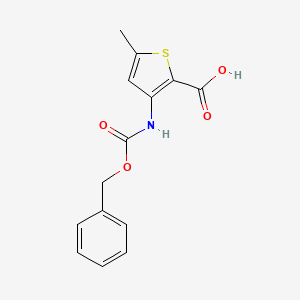 molecular formula C14H13NO4S B2599812 5-Methyl-3-(phenylmethoxycarbonylamino)thiophene-2-carboxylic acid CAS No. 2248321-12-0