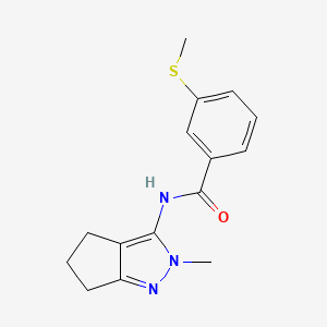 molecular formula C15H17N3OS B2599814 N-(2-甲基-2,4,5,6-四氢环戊并[c]吡唑-3-基)-3-(甲硫基)苯甲酰胺 CAS No. 1105251-53-3