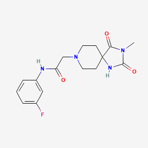 molecular formula C16H19FN4O3 B2599821 N-(3-fluorophenyl)-2-(3-methyl-2,4-dioxo-1,3,8-triazaspiro[4.5]decan-8-yl)acetamide CAS No. 923232-84-2