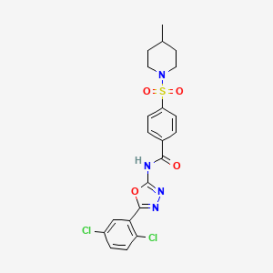 N-[5-(2,5-dichlorophenyl)-1,3,4-oxadiazol-2-yl]-4-[(4-methylpiperidin-1-yl)sulfonyl]benzamide