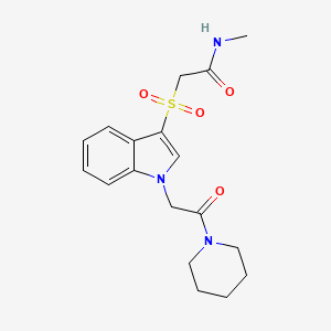 N-methyl-2-((1-(2-oxo-2-(piperidin-1-yl)ethyl)-1H-indol-3-yl)sulfonyl)acetamide