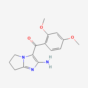 molecular formula C15H17N3O3 B2599827 (2-amino-6,7-dihydro-5H-pyrrolo[1,2-a]imidazol-3-yl)(2,4-dimethoxyphenyl)methanone CAS No. 890092-75-8