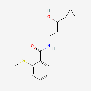 molecular formula C14H19NO2S B2599838 N-(3-cyclopropyl-3-hydroxypropyl)-2-(methylthio)benzamide CAS No. 1396792-94-1