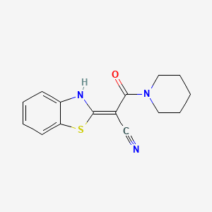 molecular formula C15H15N3OS B2599839 (E)-2-(benzo[d]thiazol-2(3H)-ylidene)-3-oxo-3-(piperidin-1-yl)propanenitrile CAS No. 487022-96-8