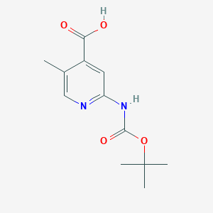 molecular formula C12H16N2O4 B2599840 5-Methyl-2-[(2-methylpropan-2-yl)oxycarbonylamino]pyridine-4-carboxylic acid CAS No. 2248363-03-1