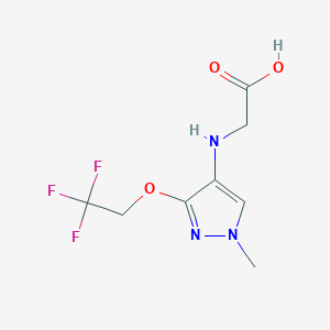 molecular formula C8H10F3N3O3 B2599842 2-[[1-Methyl-3-(2,2,2-trifluoroethoxy)pyrazol-4-yl]amino]acetic acid CAS No. 2247206-44-4
