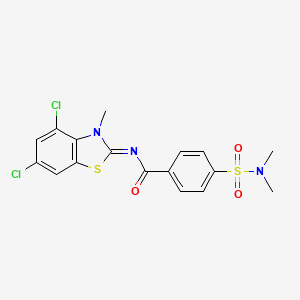 molecular formula C17H15Cl2N3O3S2 B2599846 (Z)-N-(4,6-dichloro-3-methylbenzo[d]thiazol-2(3H)-ylidene)-4-(N,N-dimethylsulfamoyl)benzamide CAS No. 851080-41-6