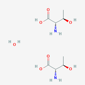 molecular formula C14H15FN4O B2599851 DL-Threonine hydrate(2:1) CAS No. 6028-28-0