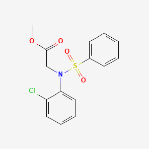 molecular formula C15H14ClNO4S B2599853 Methyl N-(2-chlorophenyl)-N-(phenylsulfonyl)glycinate CAS No. 359770-42-6