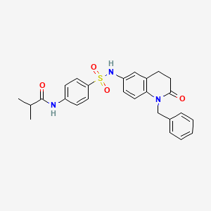 molecular formula C26H27N3O4S B2599855 N-(4-(N-(1-benzyl-2-oxo-1,2,3,4-tetrahydroquinolin-6-yl)sulfamoyl)phenyl)isobutyramide CAS No. 951573-06-1