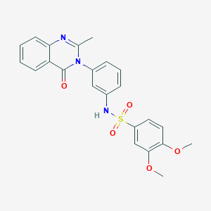 molecular formula C23H21N3O5S B2599867 3,4-dimethoxy-N-(3-(2-methyl-4-oxoquinazolin-3(4H)-yl)phenyl)benzenesulfonamide CAS No. 898420-83-2