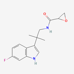molecular formula C15H17FN2O2 B2599878 N-[2-(6-Fluoro-1H-indol-3-yl)-2-methylpropyl]oxirane-2-carboxamide CAS No. 2411263-00-6
