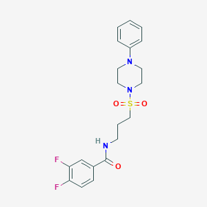 molecular formula C20H23F2N3O3S B2599898 3,4-二氟-N-(3-((4-苯基哌嗪-1-基)磺酰基)丙基)苯甲酰胺 CAS No. 1020980-97-5