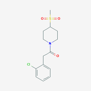 molecular formula C14H18ClNO3S B2599902 2-(2-氯苯基)-1-(4-(甲磺酰基)哌啶-1-基)乙酮 CAS No. 1448068-78-7