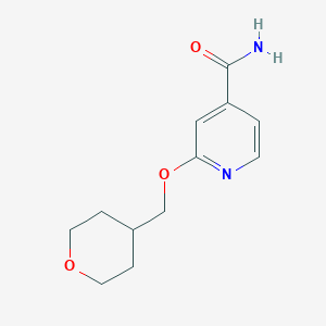 molecular formula C12H16N2O3 B2599905 2-((四氢-2H-吡喃-4-基)甲氧基)异烟酰胺 CAS No. 2034365-36-9