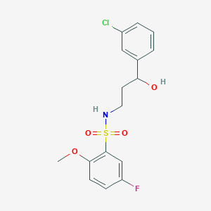 molecular formula C16H17ClFNO4S B2599906 N-(3-(3-氯苯基)-3-羟丙基)-5-氟-2-甲氧基苯磺酰胺 CAS No. 2034456-90-9