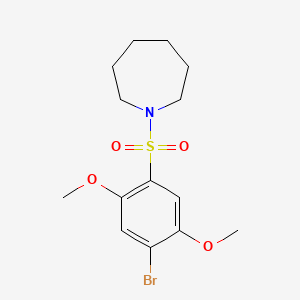 molecular formula C14H20BrNO4S B2599911 1-(4-溴-2,5-二甲氧基苯磺酰基)氮杂环戊烷 CAS No. 409357-80-8