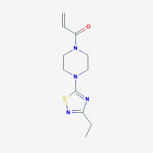 molecular formula C11H16N4OS B2599915 1-[4-(3-Ethyl-1,2,4-thiadiazol-5-yl)piperazin-1-yl]prop-2-en-1-one CAS No. 2193938-06-4