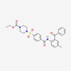 molecular formula C28H29N3O6S B2599917 4-((4-((2-苯甲酰-4-甲苯基)氨基羰基)苯基)磺酰基)-1-哌嗪羧酸乙酯 CAS No. 399001-20-8