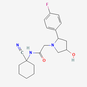 molecular formula C19H24FN3O2 B2599920 N-(1-Cyanocyclohexyl)-2-[2-(4-fluorophenyl)-4-hydroxypyrrolidin-1-yl]acetamide CAS No. 2108152-55-0