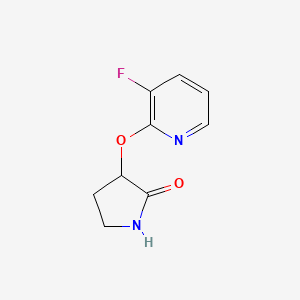 molecular formula C9H9FN2O2 B2599926 3-[(3-Fluoropyridin-2-yl)oxy]pyrrolidin-2-one CAS No. 2199682-43-2