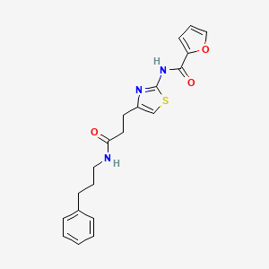 molecular formula C20H21N3O3S B2599931 N-(4-(3-oxo-3-((3-phenylpropyl)amino)propyl)thiazol-2-yl)furan-2-carboxamide CAS No. 1021256-32-5