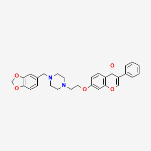 7-(2-(4-(benzo[d][1,3]dioxol-5-ylmethyl)piperazin-1-yl)ethoxy)-3-phenyl-4H-chromen-4-one