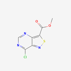 molecular formula C7H4ClN3O2S B2599938 Methyl 7-chloro-[1,2]thiazolo[4,3-d]pyrimidine-3-carboxylate CAS No. 1564633-21-1