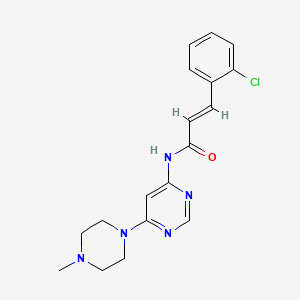 molecular formula C18H20ClN5O B2599940 (E)-3-(2-chlorophenyl)-N-(6-(4-methylpiperazin-1-yl)pyrimidin-4-yl)acrylamide CAS No. 1396890-03-1