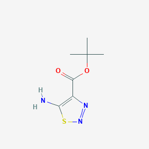 molecular formula C7H11N3O2S B2599944 Tert-butyl 5-amino-1,2,3-thiadiazole-4-carboxylate CAS No. 6440-03-5