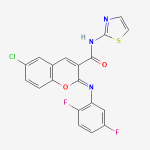 (2Z)-6-chloro-2-[(2,5-difluorophenyl)imino]-N-(1,3-thiazol-2-yl)-2H-chromene-3-carboxamide