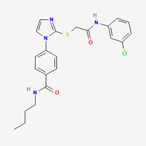 molecular formula C22H23ClN4O2S B2599950 N-butyl-4-(2-((2-((3-chlorophenyl)amino)-2-oxoethyl)thio)-1H-imidazol-1-yl)benzamide CAS No. 1207056-00-5