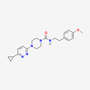 molecular formula C21H27N5O2 B2599952 4-(6-cyclopropylpyridazin-3-yl)-N-(4-methoxyphenethyl)piperazine-1-carboxamide CAS No. 2034469-67-3