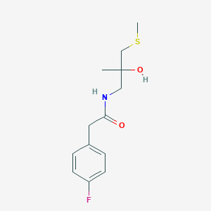 molecular formula C13H18FNO2S B2599957 2-(4-fluorophenyl)-N-(2-hydroxy-2-methyl-3-(methylthio)propyl)acetamide CAS No. 1421531-28-3