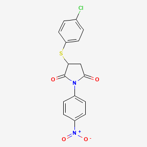 molecular formula C16H11ClN2O4S B2599965 3-[(4-chlorophenyl)sulfanyl]-1-(4-nitrophenyl)dihydro-1H-pyrrole-2,5-dione CAS No. 306732-18-3
