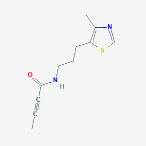 molecular formula C11H14N2OS B2599973 N-[3-(4-Methyl-1,3-thiazol-5-yl)propyl]but-2-ynamide CAS No. 2411292-10-7