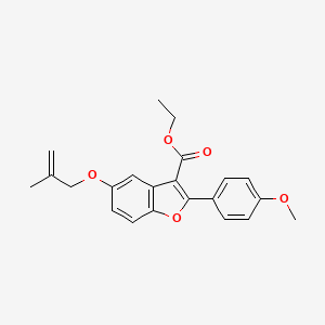 molecular formula C22H22O5 B2599977 Ethyl 2-(4-methoxyphenyl)-5-[(2-methylprop-2-en-1-yl)oxy]-1-benzofuran-3-carboxylate CAS No. 384365-13-3