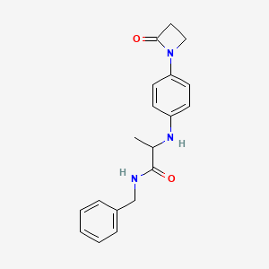 molecular formula C19H21N3O2 B2599978 N-benzyl-2-{[4-(2-oxoazetidin-1-yl)phenyl]amino}propanamide CAS No. 2094135-57-4